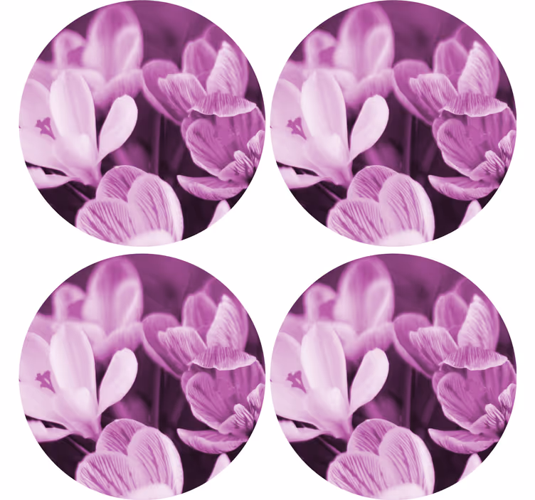 Sottobicchieri con motivi elemento floreale vivace - TenStickers