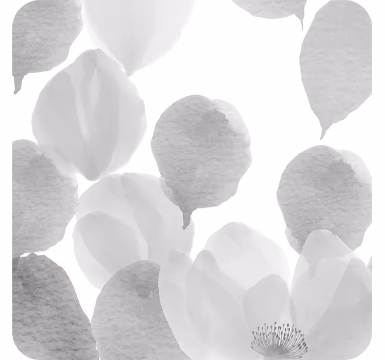 Sottobicchieri con motivi petali grigi sofisticati - TenStickers