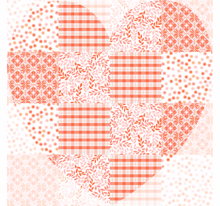 Sottobicchieri natalizi a motivi di cuori patchwork - TenStickers