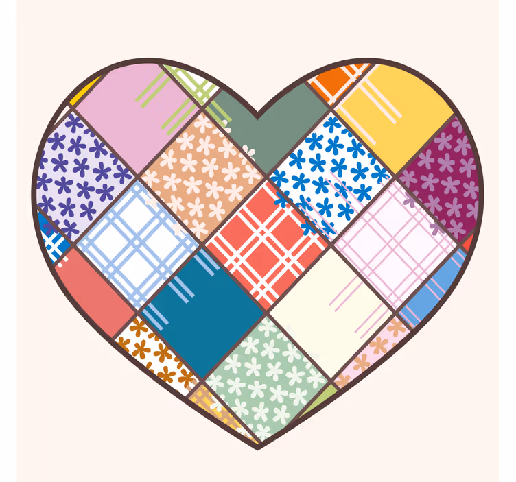 Sottobicchieri con motivi motivo cuore patchwork - TenStickers