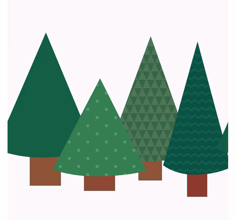 Sottobicchieri natalizi alberi di pino stilizzati - TenStickers