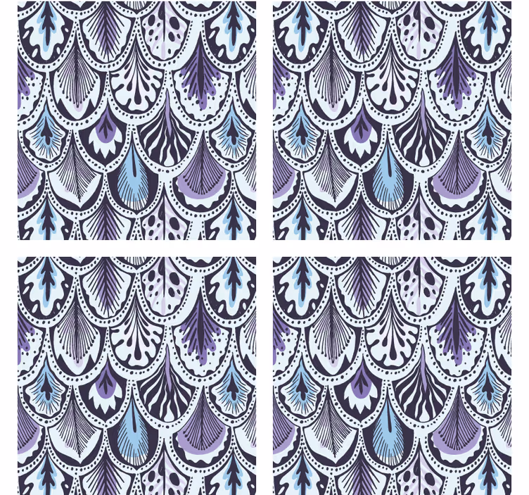 Sottobicchieri con motivi motivo foglia elegante - TenStickers