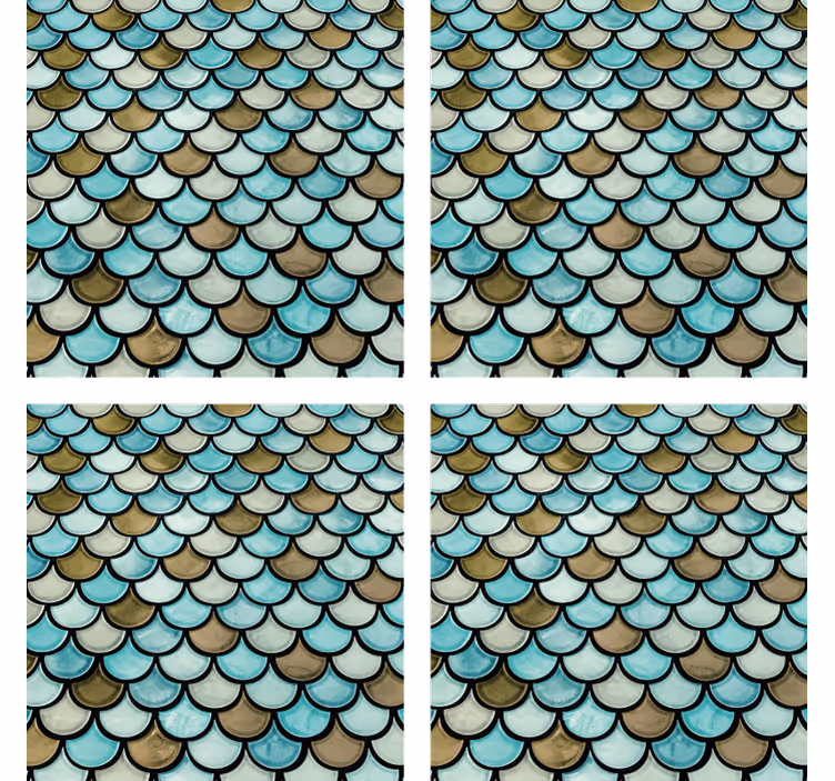 Sottobicchieri con motivi effetto sovrapposto scallop - TenStickers