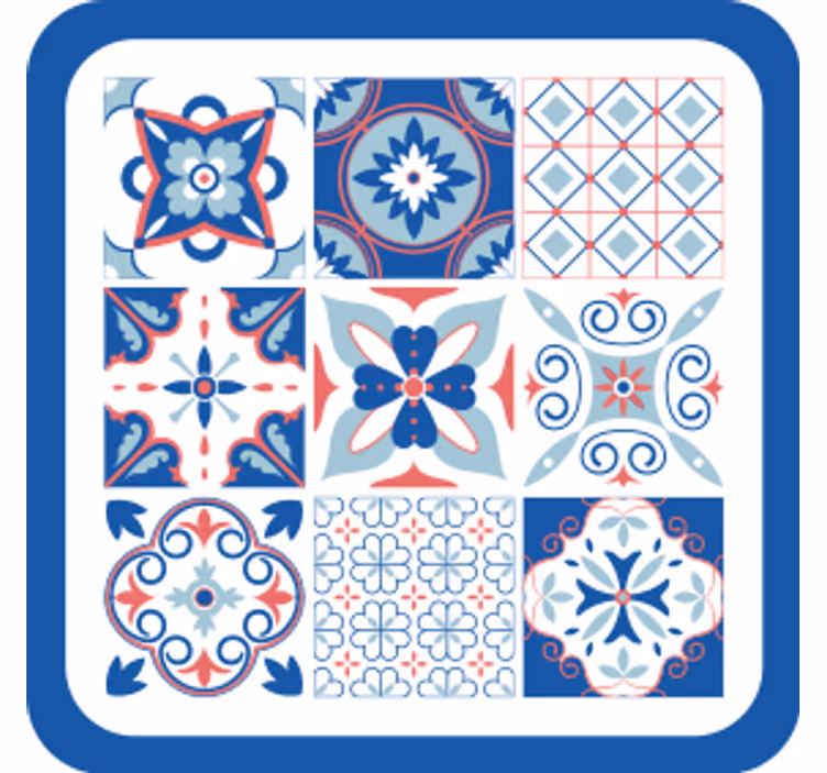 Sottobicchieri effetto piastrella motivi geometrici - TenStickers