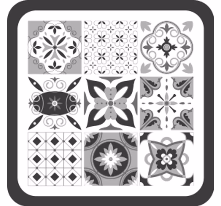 Sottobicchieri con motivi floreali geometrici - TenStickers