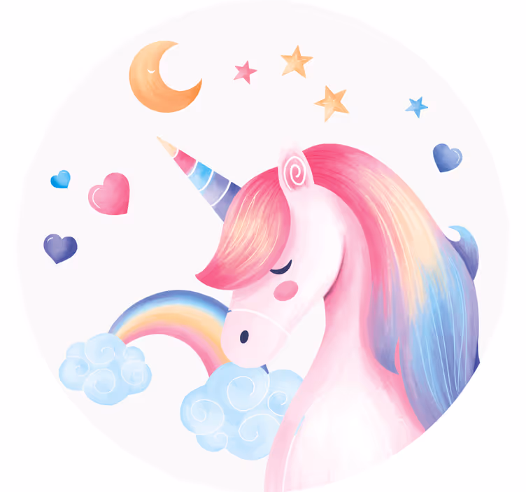 Sottobicchieri nerd illustrazione di unicorno fantasiosa - TenStickers