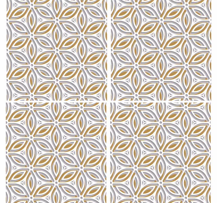 Sottobicchieri con motivi elemento floreale intricato - TenStickers
