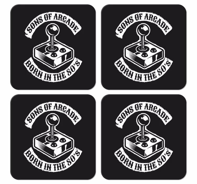 Sottobicchiere  personalizzato con frase Figli degli anni 80 - TenStickers