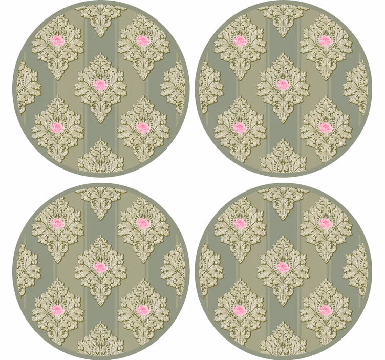 Sottobicchieri vintage elemento botanico intricato - TenStickers
