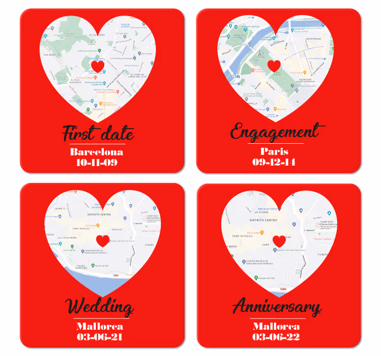 Sottobicchiere per matrimonio luoghi di momenti speciali - TenStickers