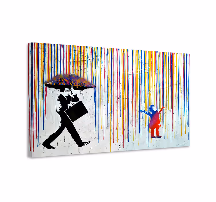 Arte dipinto pioggia colorata - TenStickers