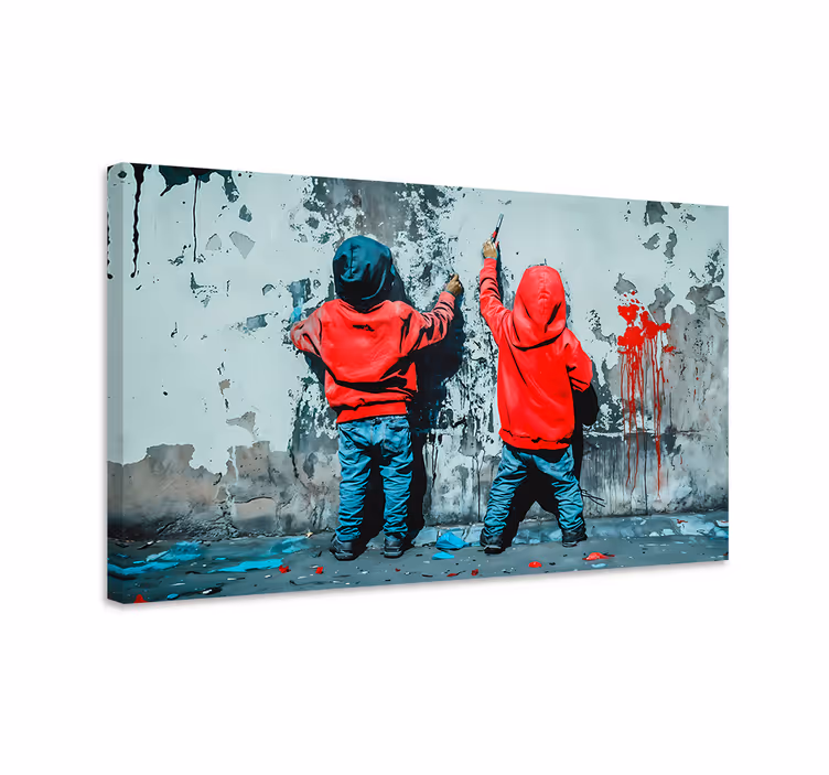 Arte dipinto ragazzi che dipingono - TenStickers