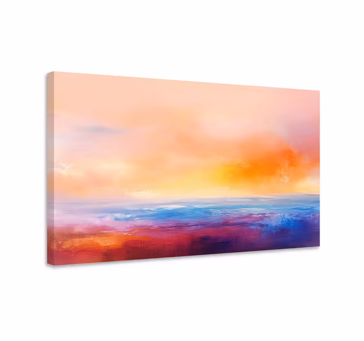 Dipinto di paesaggio tramonto artistico - TenStickers