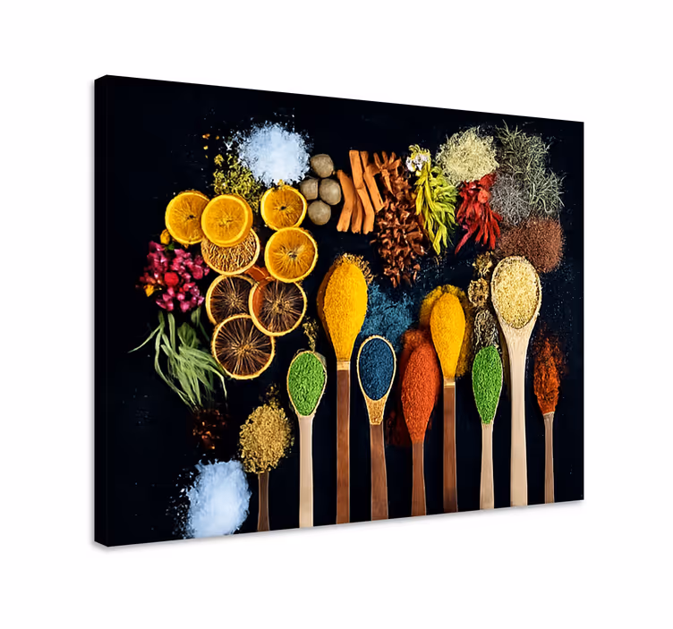 Dipinto cucina cucchiaio di legno con spezie - TenStickers