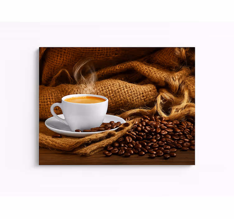 Dipinto cucina chicchi di caffè e tazza - TenStickers