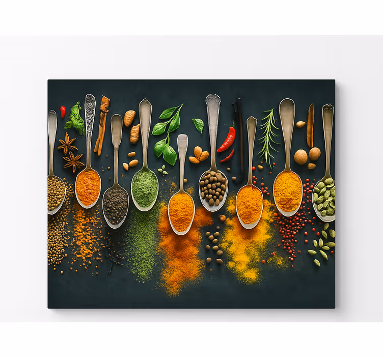 Dipinto cucina spezie sui cucchiai - TenStickers