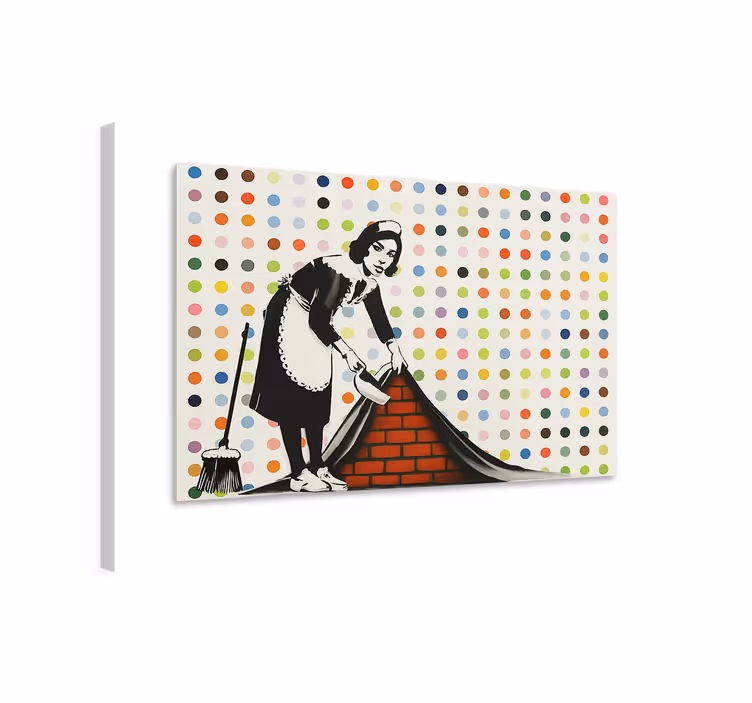 Arte dipinto colorato spazzare sotto il tappeto - TenStickers