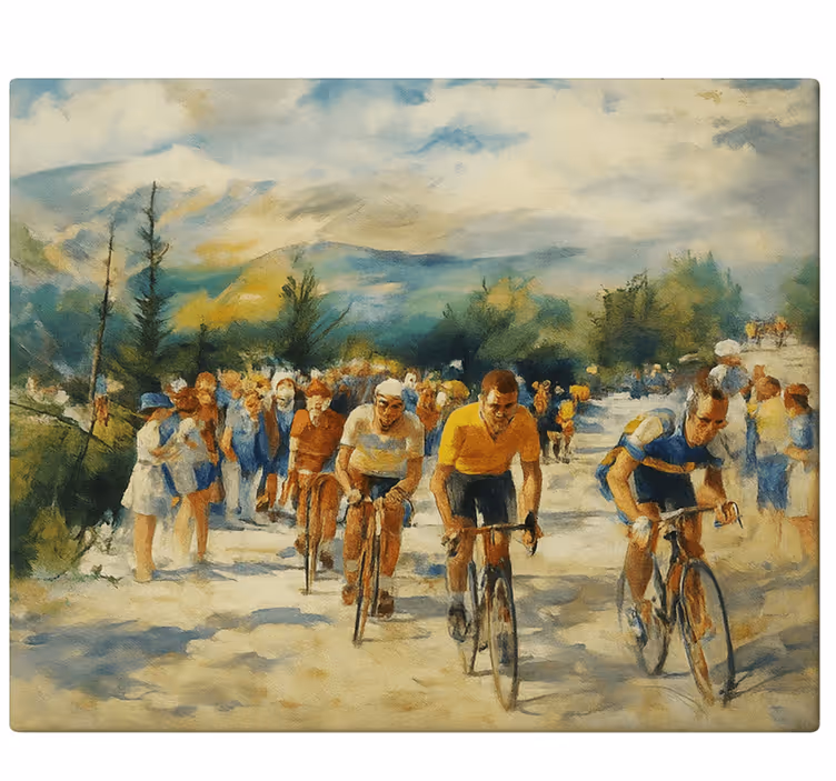 Quadri sportivi ritratto di ciclisti di montagna - TenStickers