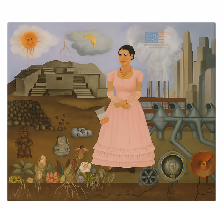 Arte dipinto frida khalo al confine - TenStickers