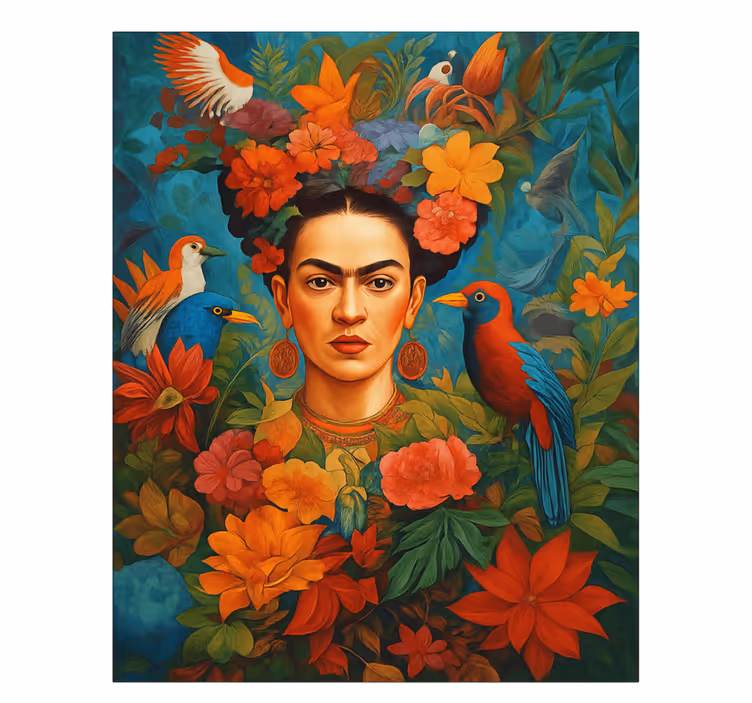 Arte dipinto frida kahlo uccelli esotici - TenStickers