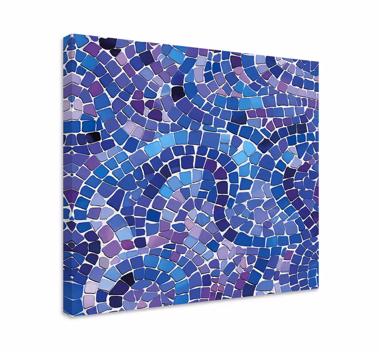 Quadro blu effetto mosaico - TenStickers