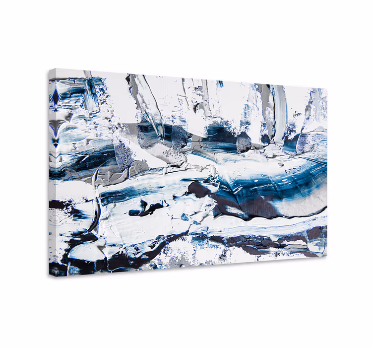 Quadro blu pittura testurizzata crema blu - TenStickers