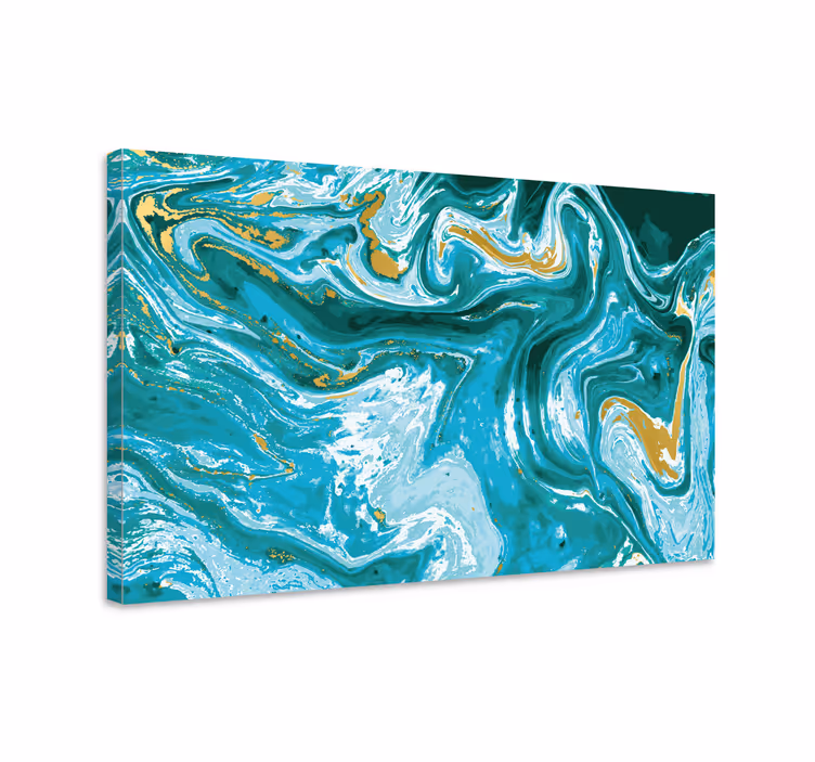 Quadro blu pittura effetto marmo turchese - TenStickers