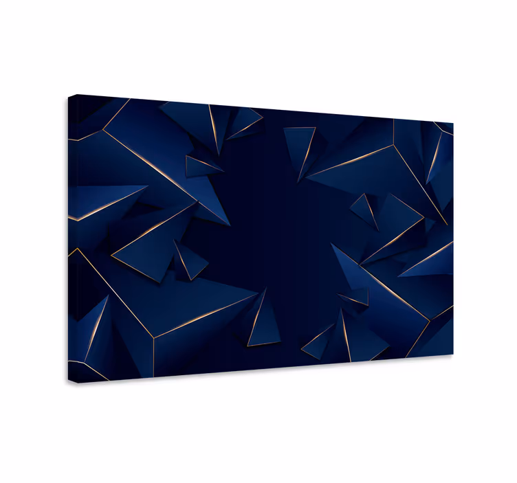 Quadro blu motivo geometrico blu e oro - TenStickers