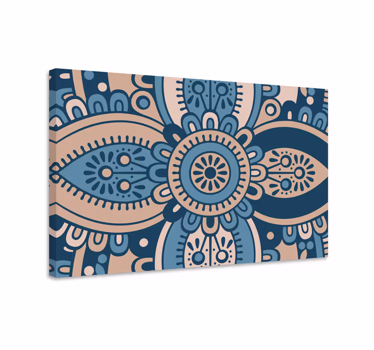 Quadro blu mandala floreale blu - TenStickers