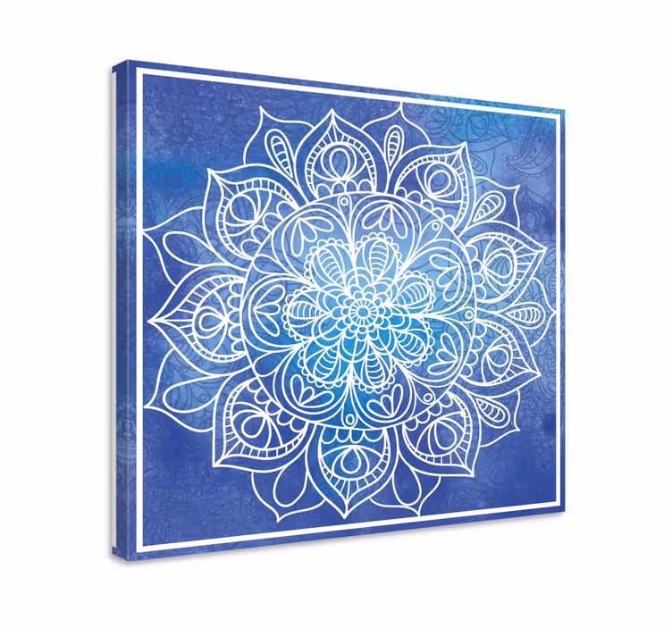 Quadro blu mandala blu disegnato a mano - TenStickers