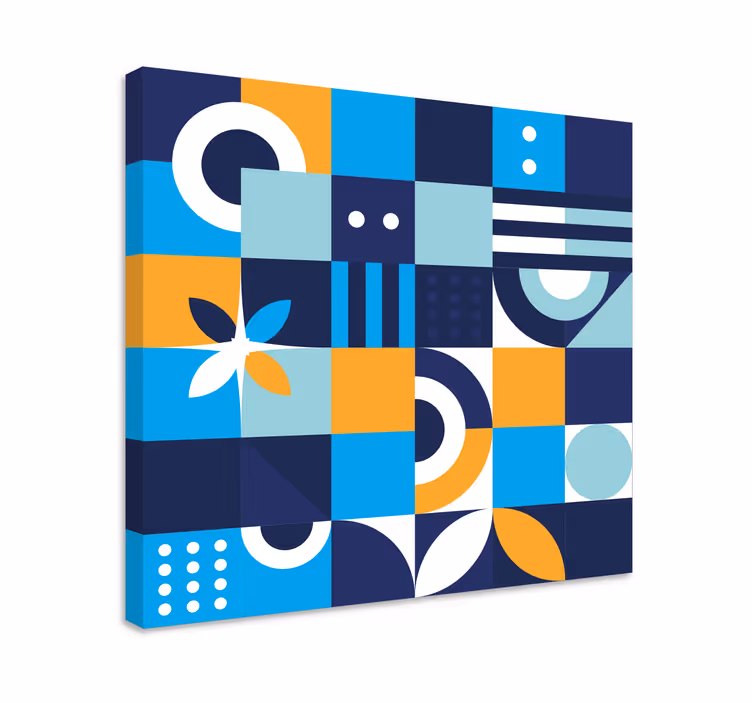 Quadro blu design geometrico blu - TenStickers