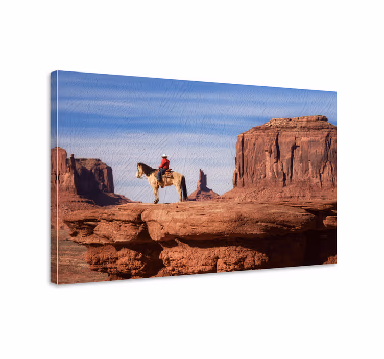 Dipinto con cavallo paesaggio western canyon - TenStickers