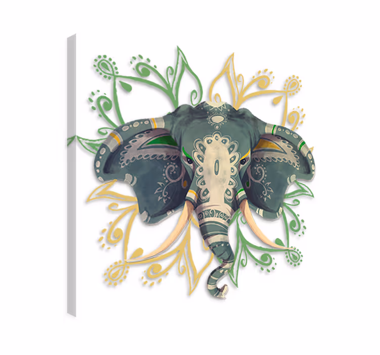 Dipinto con elefanti mandala in vinile elefante - TenStickers