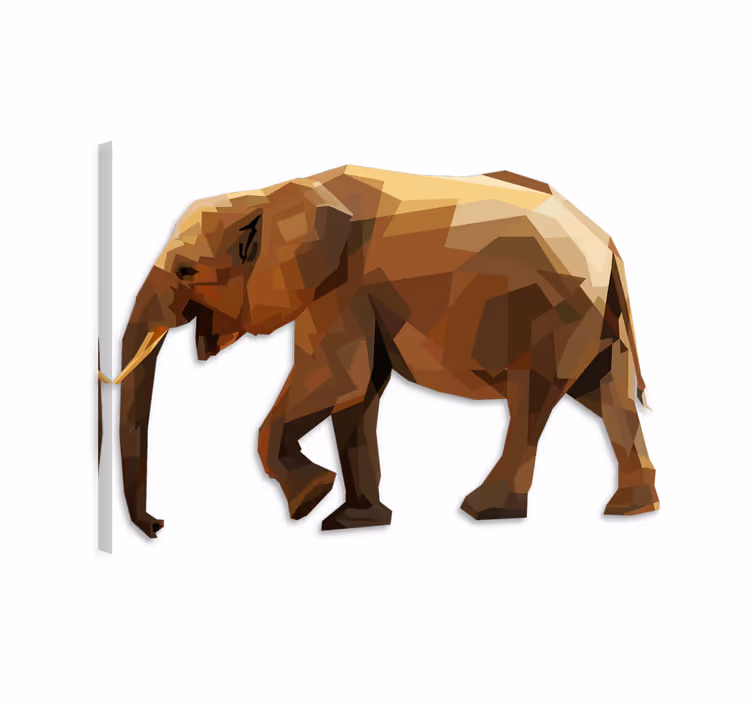 Dipinto con elefanti elefante asiatico geometrico - TenStickers