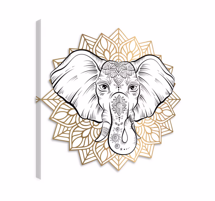 Dipinto con elefanti mandala di animali - TenStickers