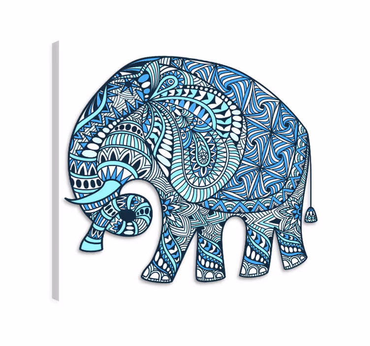 Dipinto con elefanti mandala floreale - TenStickers