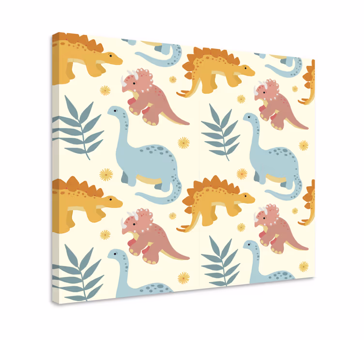 Dipinto con dinosauri in stile minimalista - TenStickers