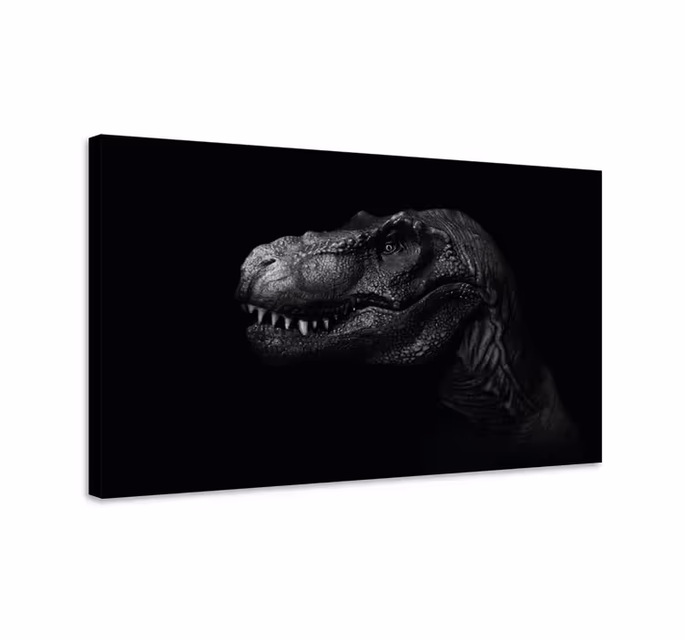 Dipinto con dinosauri elegante e realistico su sfondo nero - TenStickers