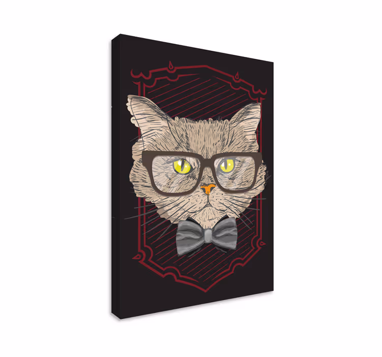 Dipinto gatto con occhiali - TenStickers