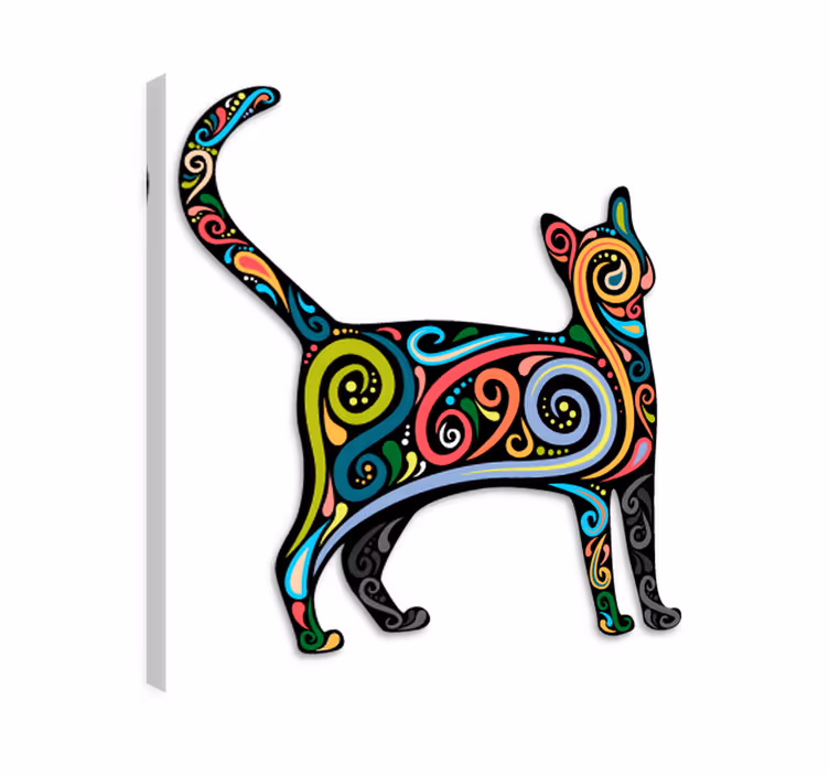 Dipinto gatto adesivo decorativo per interni - TenStickers