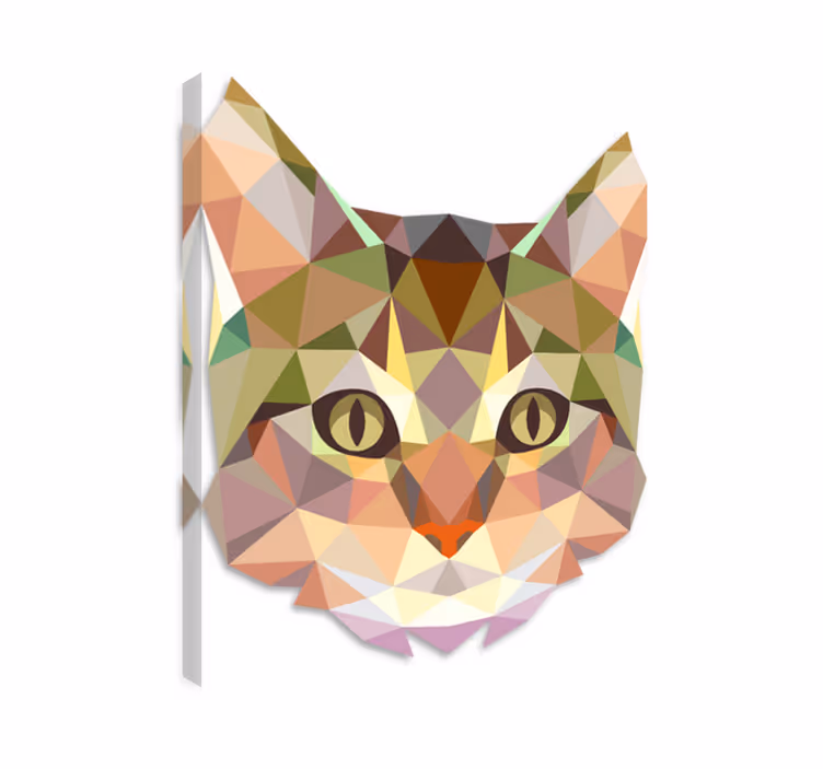 Dipinto gatto adesivo decorativo faccia geometrica - TenStickers