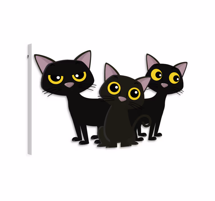 Dipinto gatto gattini neri - TenStickers