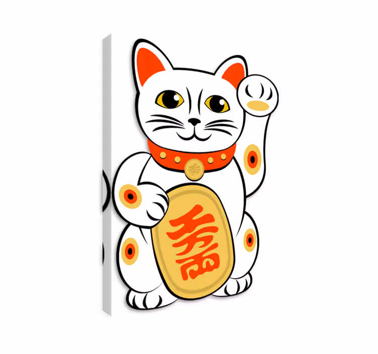 Dipinto gatto adesivo decorativo gatto cinese - TenStickers