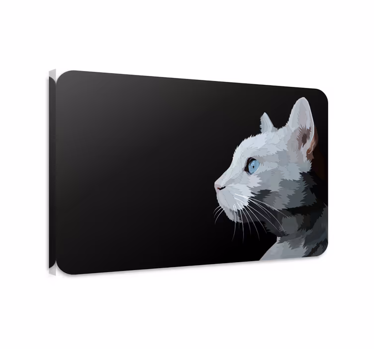 Dipinto gatto faccia di gatto con occhi blu - TenStickers