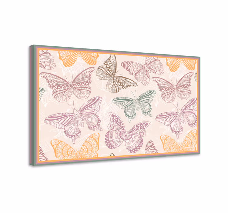 Dipinto con farfalle decorative colorate - TenStickers