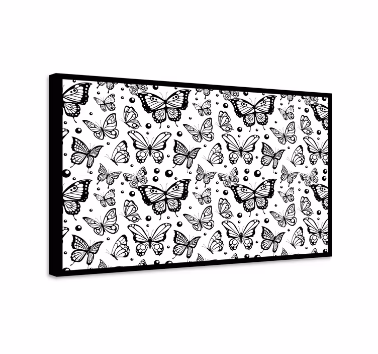 Dipinto con farfalle farfalle e pois monocolore - TenStickers