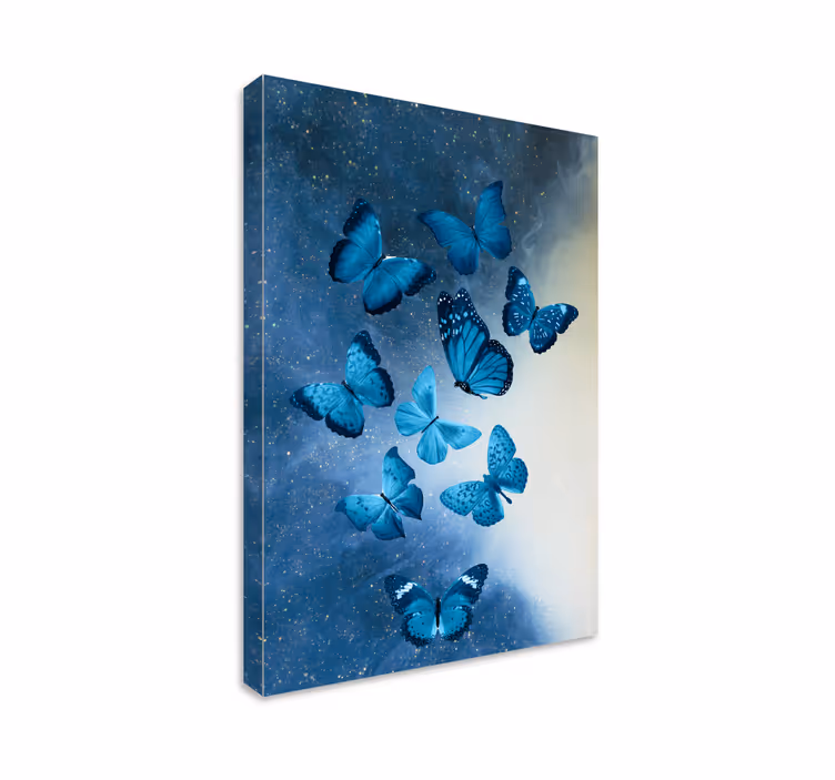 Dipinto con farfalle blu maestose - TenStickers