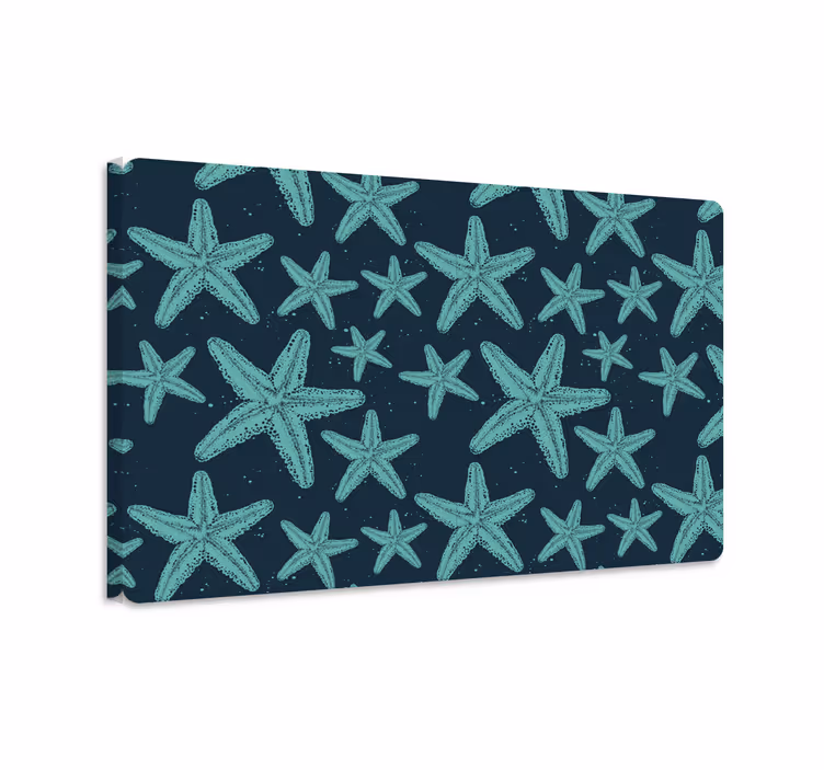 Dipinto di pesci laptop stelle marine blu - TenStickers