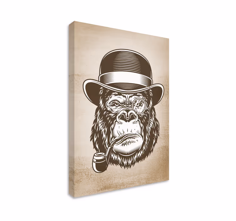 Cornice quadro con animali e insetti gorilla gentiluomo - TenStickers