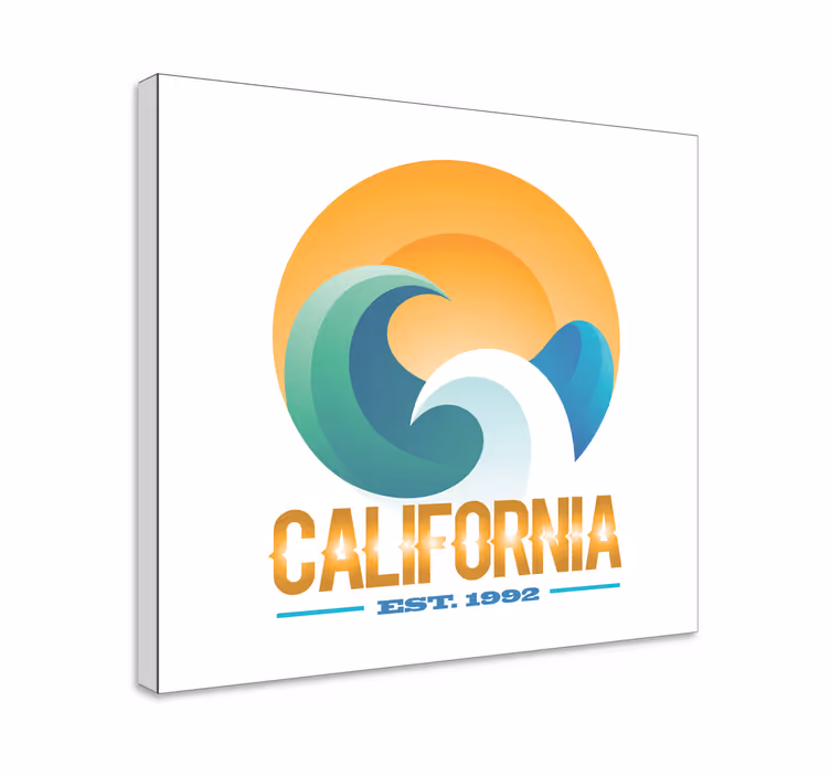 Dipinto con marinaio emblema del surf californiano - TenStickers